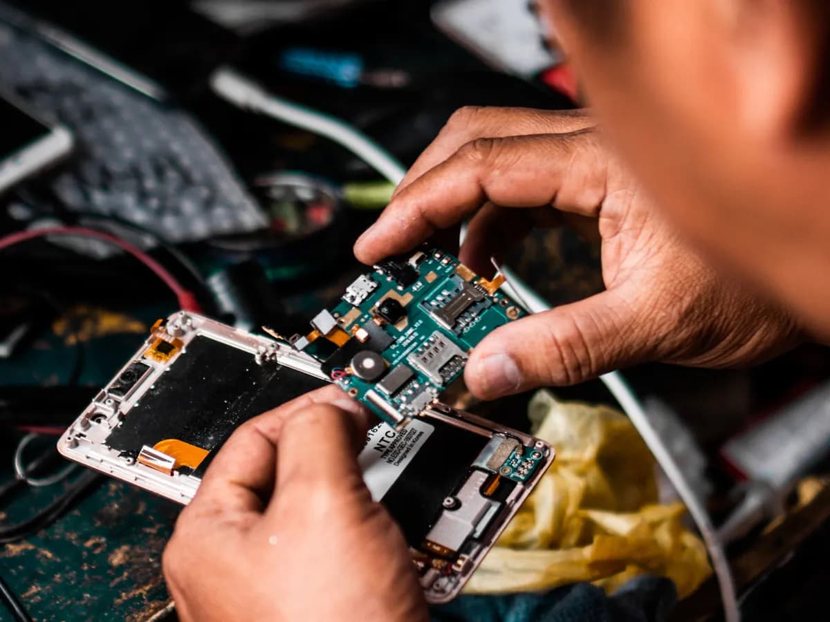 Teknik servis atölyesinde cihaz onarımı